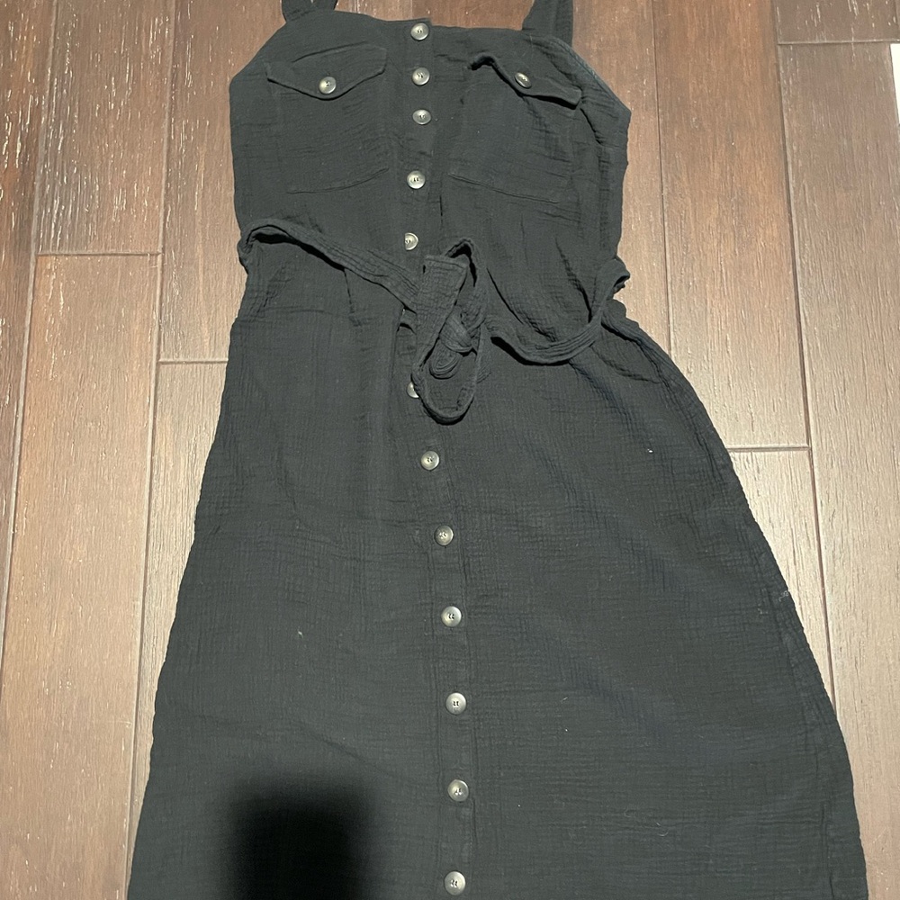 Sezane cotton  Black Button-Down Dress